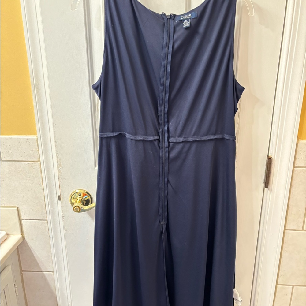 Chaps Blue Sleeveless A-Line Cocktail Dress - Picture 11 of 12